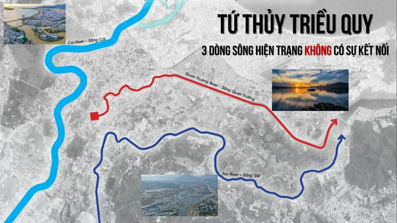 Nha Trang có 3 dòng sông chính đều đổ ra biển nhưng chưa có tính kết nối lẫn nhau