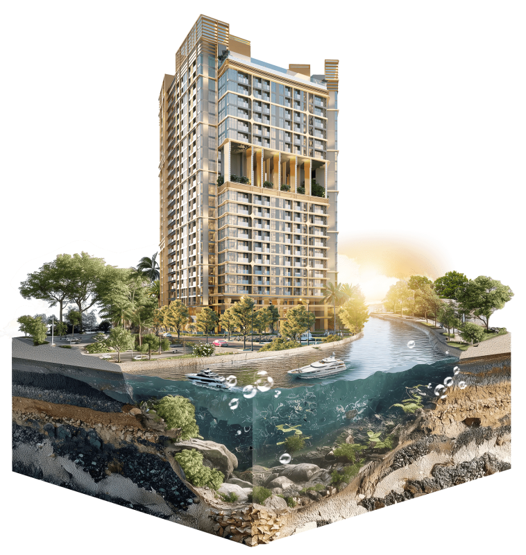 Sun Charmora City được xây dựng bởi vật liệu cho phép thấm hút nước mưa tại chỗ, thay vì phụ thuộc hoàn toàn vào hệ thống thoát nước